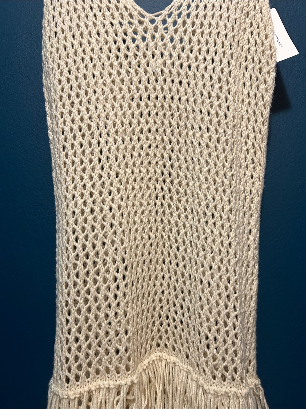 Anthropologie Cream Open-Knit Crochet Vest - Picture 8 of 8
